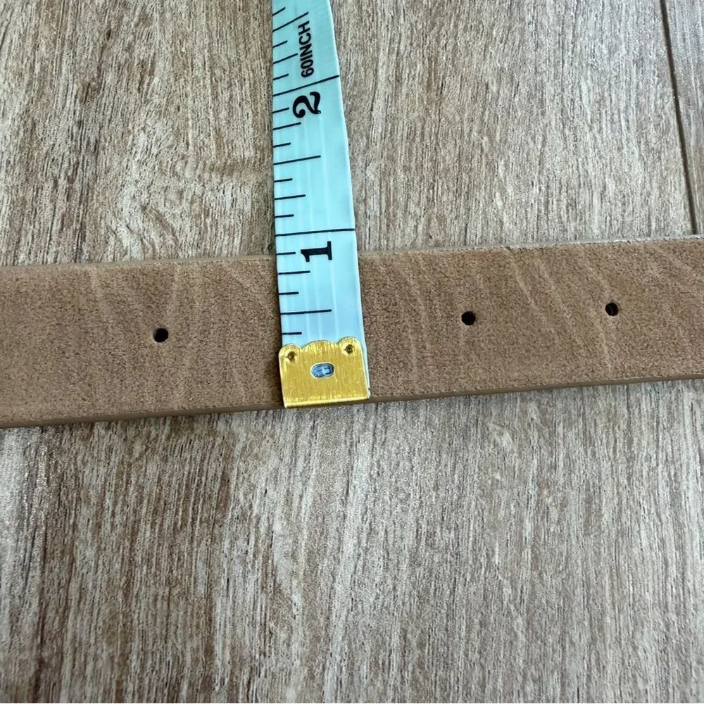 NEW Wide Vegan Leather Belt with Colorful and Metallic Studs Tan Khaki